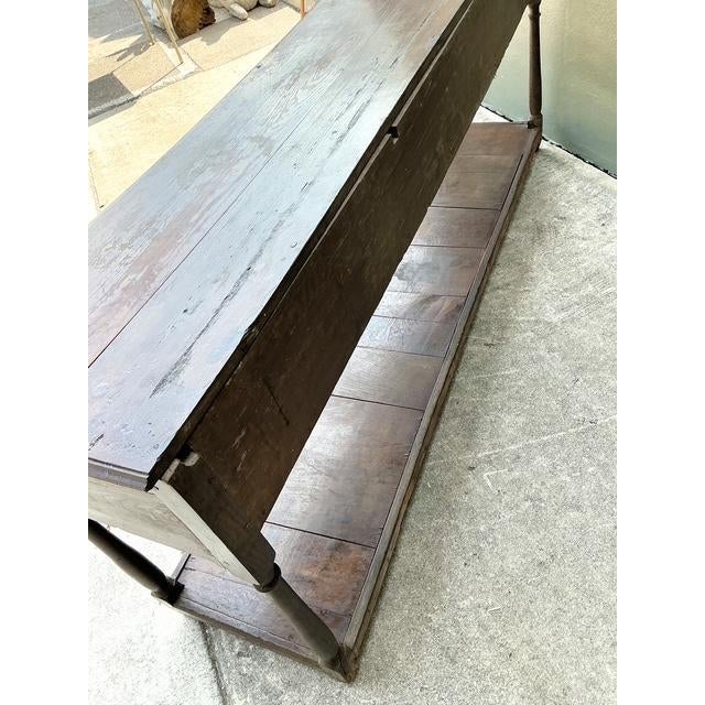 Vintage 18th Century Distressed Plank Console Table For Sale - Image 9 of 14