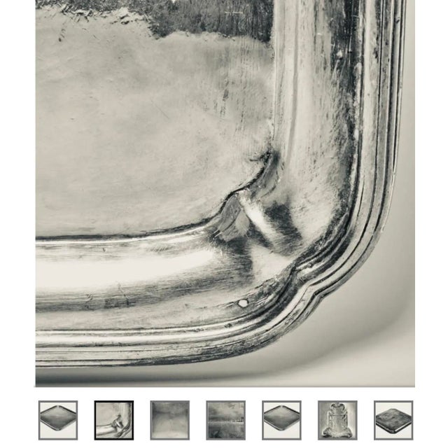 Antique English Silverplate Armorial Crest Tray, Coat of Arms, 15.5", C. 1900 For Sale - Image 4 of 18