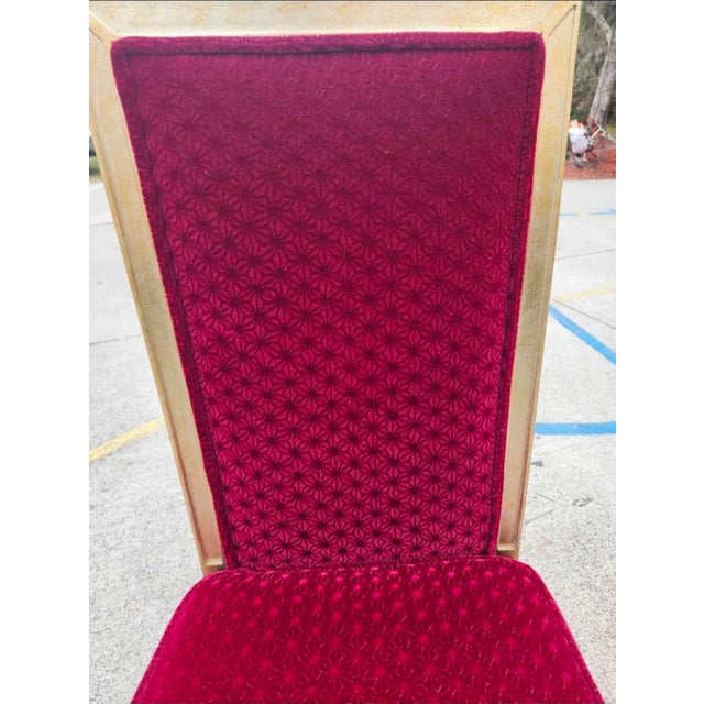Textile Vintage Henredon Schoonbeck High Point Oversized Goose Down Stuffed ~ Embossed Velvet High Back Occasional Chair For Sale - Image 7 of 10