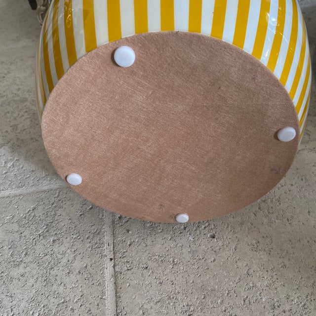 Plastic 1990s Pair of Janson Striped Resin Stools by Made Goods For Sale - Image 7 of 7