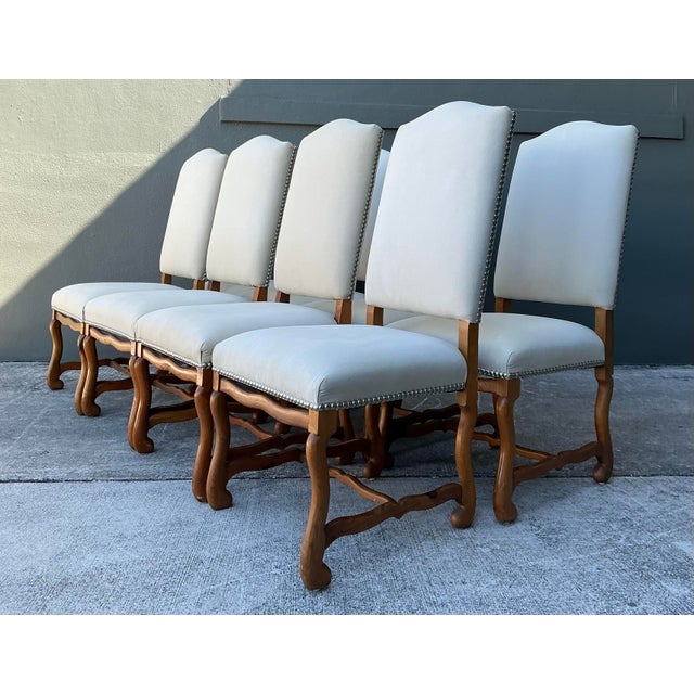 Vintage Ralph Lauren Nailhead Os De Mouton Dining Chairs - Set of 8 For Sale - Image 9 of 12