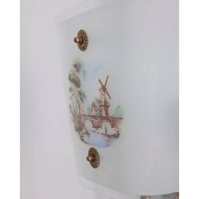 Vintage Italian Decorated Glass Pendant Light, 1950s For Sale - Image 6 of 10