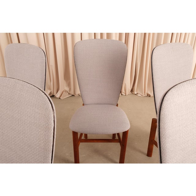 Skovby Møbelfabrik A/S Vintage Set of 6 Skovby Møbelfabrik High Back Teak Dining Chairs, 1960s For Sale - Image 4 of 17