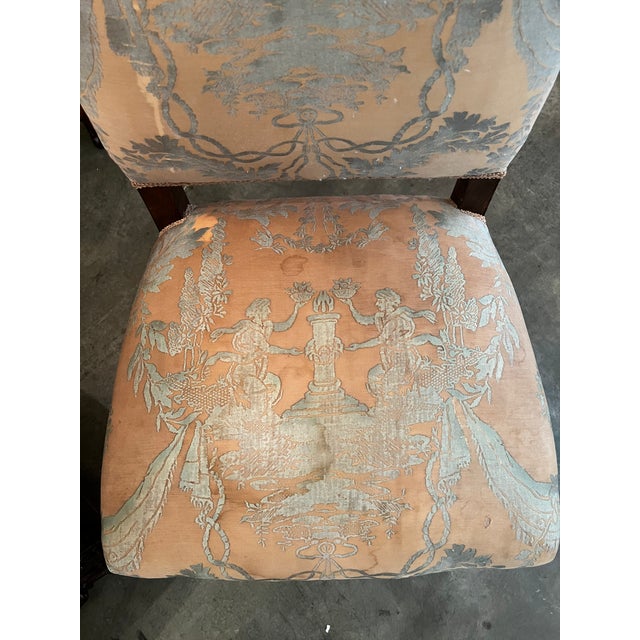 Gold Set 4 Louis XIV Style 19th Century French Walnut Rococo Side Chairs For Sale - Image 8 of 13