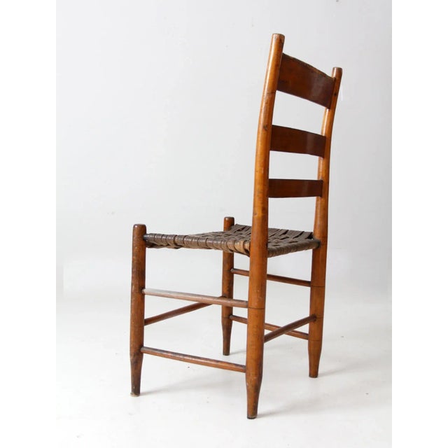 Antique American Splint Weave Seat Chair For Sale - Image 9 of 9