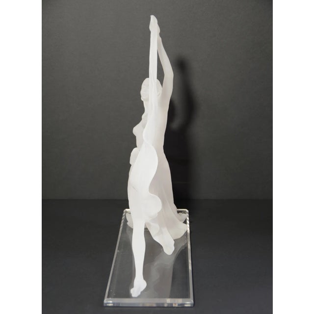 Late 19th Century Italian Lucite Dancing Ballerina Performs Attitude Pose on a Clear Acyclic Base, Circa 1920s For Sale - Image 5 of 8