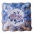 Late 20th Century Chinoiserie Blue & White Square Scalloped Trinket Dish For Sale
