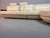Metal Mid-Century Italian Cream Leather Landscape Sofa with Chaise Longue and Integrated Table from Frighetto, Italy, 1980s, Set of 2 For Sale - Image 7 of 18