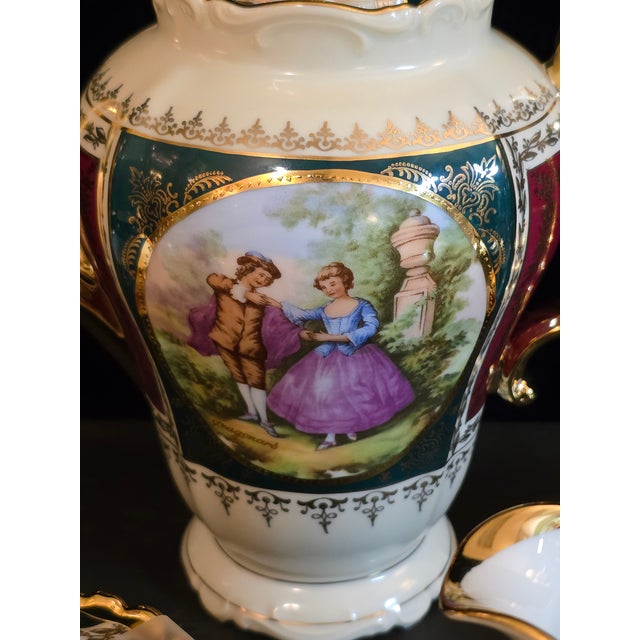 Victorian 1930-1940 German Porcelain Tea Set- 17 Pieces For Sale - Image 3 of 11