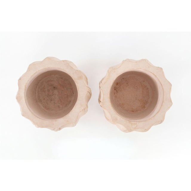 Sculpture Materials Karl Springer Style Ribbed Planter, C. 1980s, Pair For Sale - Image 7 of 8