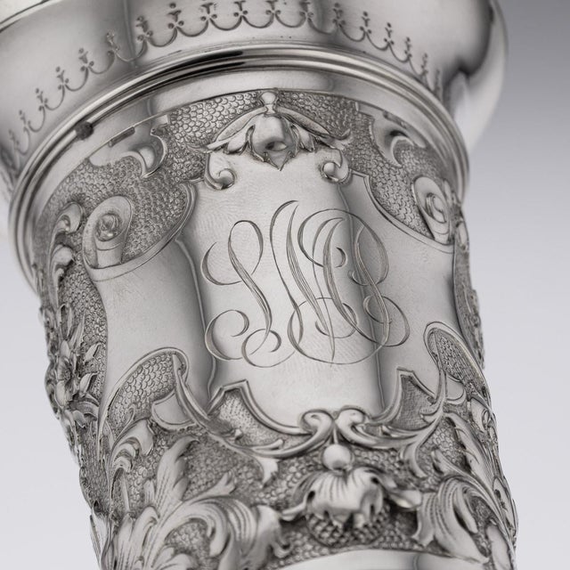 Antique German Silver Wine Goblet, 1890 For Sale - Image 10 of 18