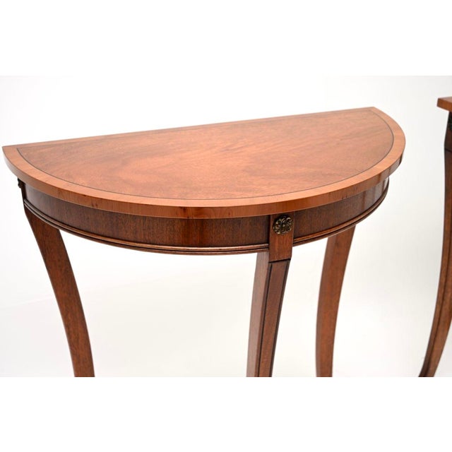 Brown Antique Regency Console Tables, 1950, Set of 2 For Sale - Image 8 of 10