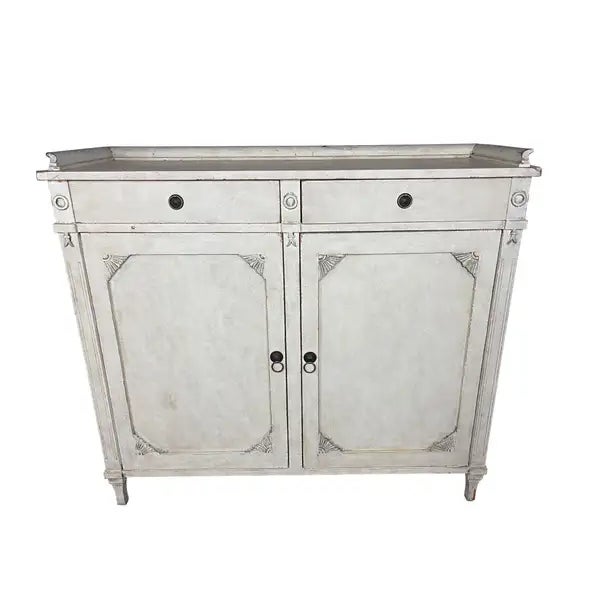 19th Century 19th Century Swedish Gustavian Lime Washed Buffet Server For Sale - Image 5 of 12