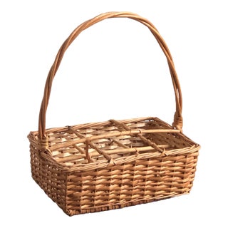 1960s Wicker Drink / Cocktail Caddy For Sale