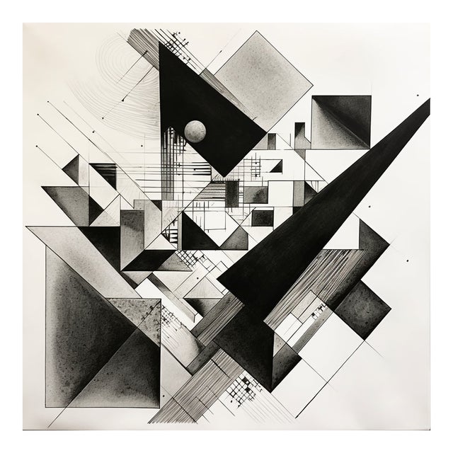 20' X 20' Black and White Abstract Minimalist Limited Edition Print For Sale