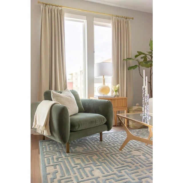 Theseus Hand-Tufted Maze Rug, Sky Blue, 9x12 For Sale - Image 4 of 7