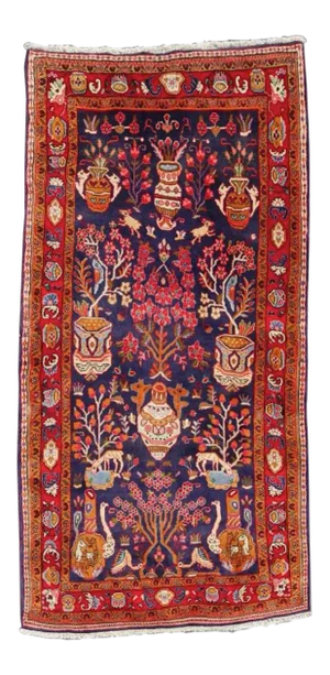 Hand-Knotted Wool Village Rug - 5’ × 9’