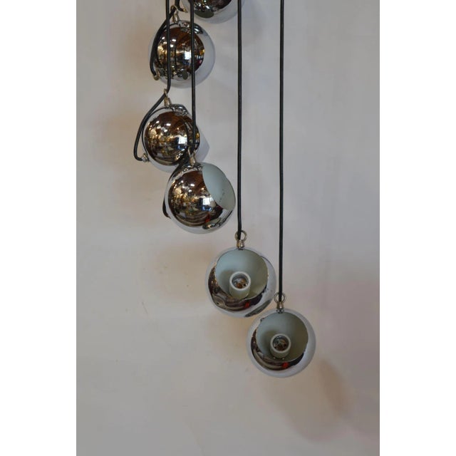 Mid-Century Italian Chrome Cascading Style Chandelier For Sale - Image 4 of 12