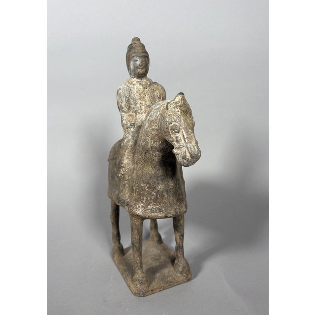 Ceramic Sculpture of a horseman Mingqi China Tang Dynasty (618-907) For Sale - Image 7 of 9
