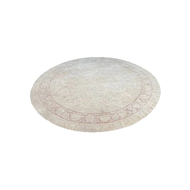 Exact Size: 12'0" x 12'0" Color: Natural Age: Old Materials: Wool Construction: Hand Knotted Origin: China