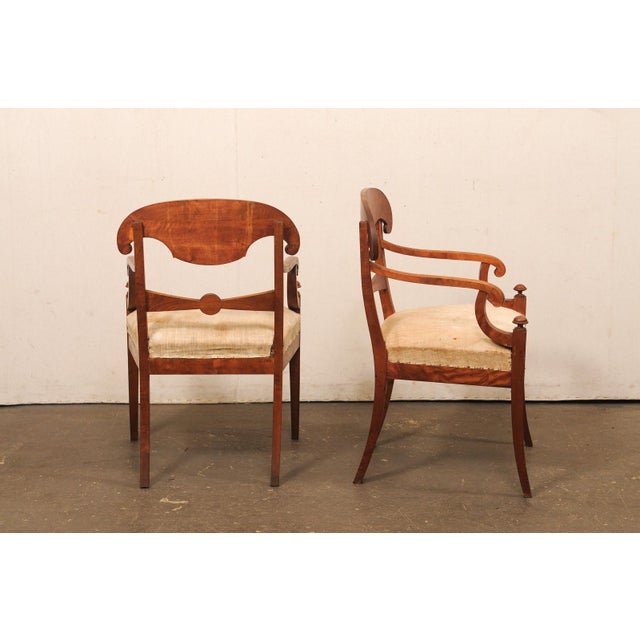Pair Swedish Empire Armchairs, Early 19th C For Sale - Image 9 of 11