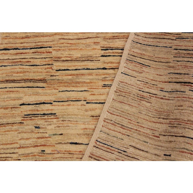 Beige Bohemian Gabbeh Beige/Orange Wool Rug- 2'8'' X 3'11'' For Sale - Image 8 of 10