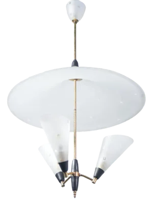 Italian Acidic Glass Chandelier, 1950s