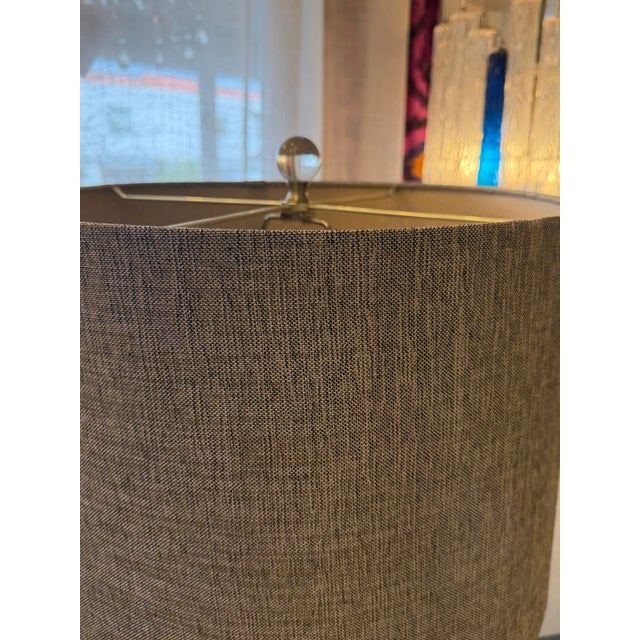 Modern Brass Finish and Lucite Lamp Custom Shade For Sale - Image 3 of 9