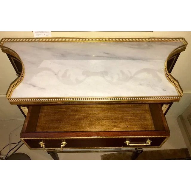 1970s Russian Neoclassical Style Console/Server or Commode With Marble Top For Sale - Image 5 of 13