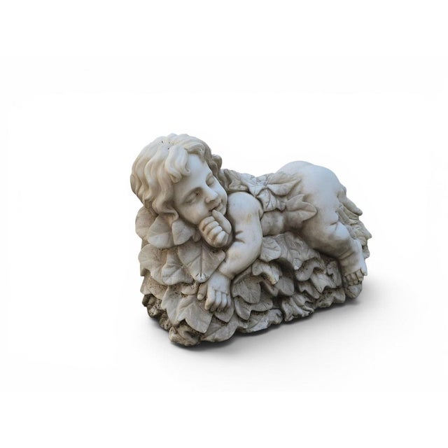 Stone Italian Artist, Cherub Sculptures, Late 20th Century, Marble, Set of 2 For Sale - Image 7 of 11