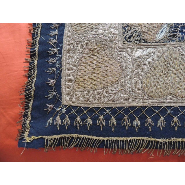 Late 19th Century Large Embroidered Black and Gold Persian Cloth/Tapestry For Sale - Image 5 of 10