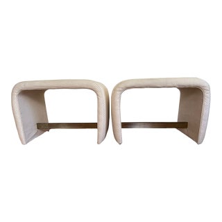 Vintage 1980s Thayer Coggin Waterfall Ottoman Pair For Sale