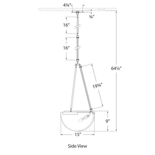 Modern Kelly Wearstler for Visual Comfort Signature Melange Small Pendant in Bronze with Alabaster For Sale - Image 3 of 3