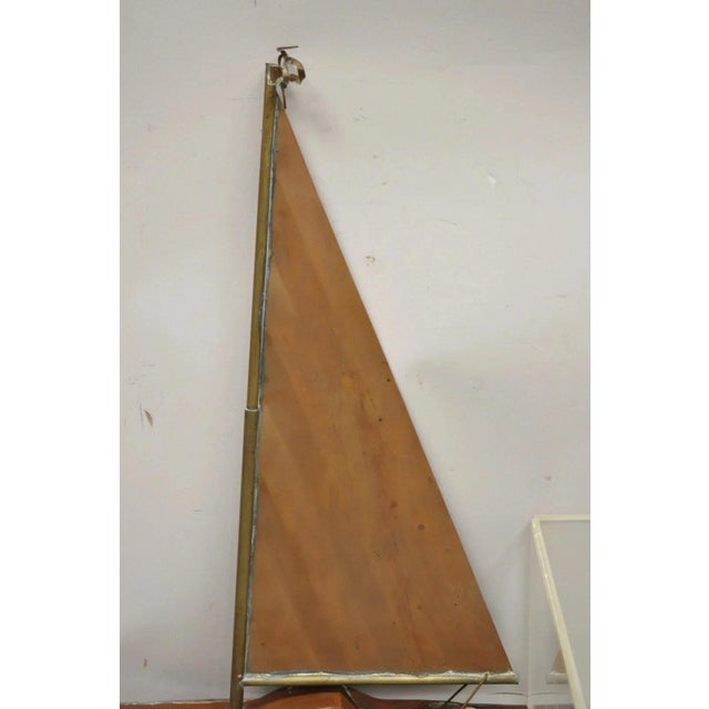 Nautical Vintage Folk Art Copper Sailboat Ship Weathervane For Sale - Image 3 of 10