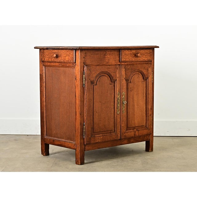 Brown French 19th Century Petite Oak Buffet For Sale - Image 8 of 9
