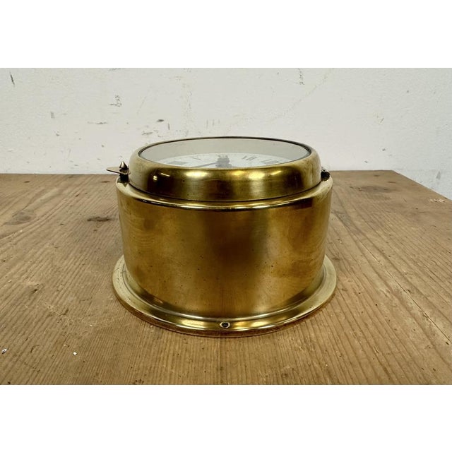 Vintage German Brass Ships Clock from Kundo, 1970s For Sale - Image 10 of 16