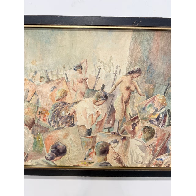 Martin J. Murray (American, 1908–1997) Nude Art Class Scene Study 1954 For Sale In Providence - Image 6 of 12
