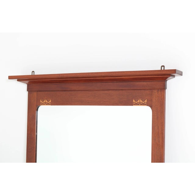 Arts & Crafts Mahogany Mirror by J.M. Middelraad for H. Pander & Zn., 1900s For Sale - Image 5 of 7