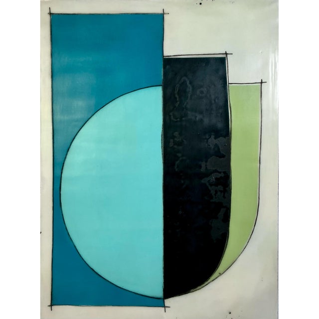 2020s Original Encaustic Mixed Media Installation by Gina Cochran - 9 Panels - "And Away We Go" For Sale - Image 5 of 11
