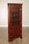 High Quality American Made Cherry Corner Display Cabinet with Locking Twelve-Pane Glass Door Opening to Lighted Interior,...