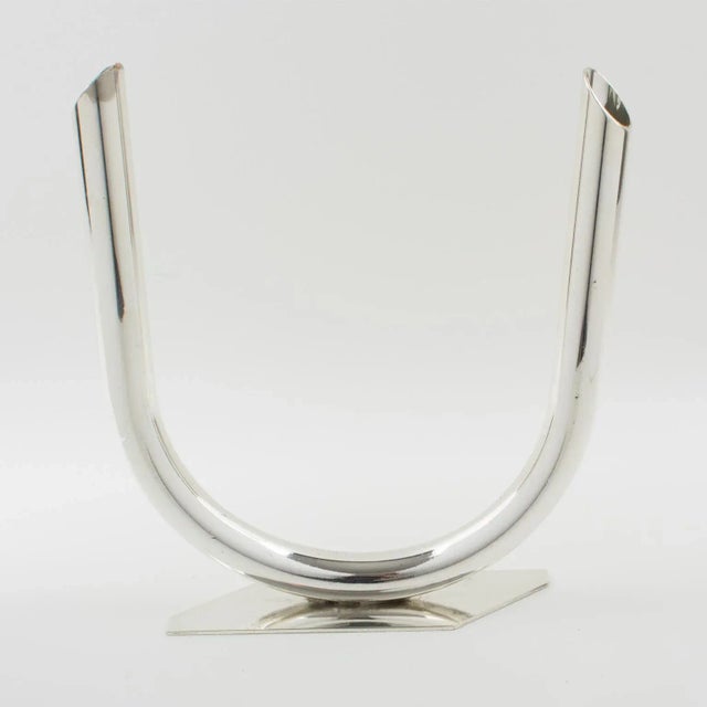 French Silver Plate Modernist Bud Vase For Sale - Image 4 of 11