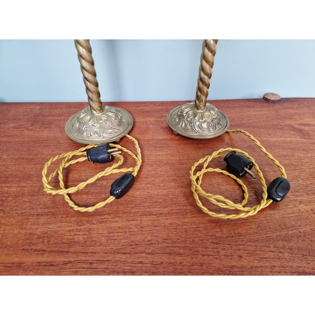 Bronze and Brass Table Lamps, 1890s, Set of 2 For Sale - Image 13 of 17