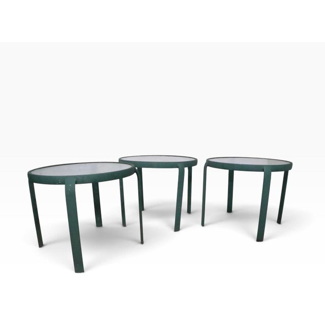 Postmodern Set of Three Vintage Stacking Garden Patio Poolside Tables C. 1970/80's For Sale - Image 3 of 8