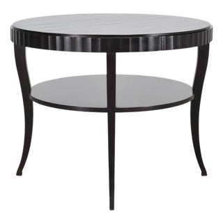 Barbara Baker for Baker Art Deco Walnut Fluted Center Table For Sale
