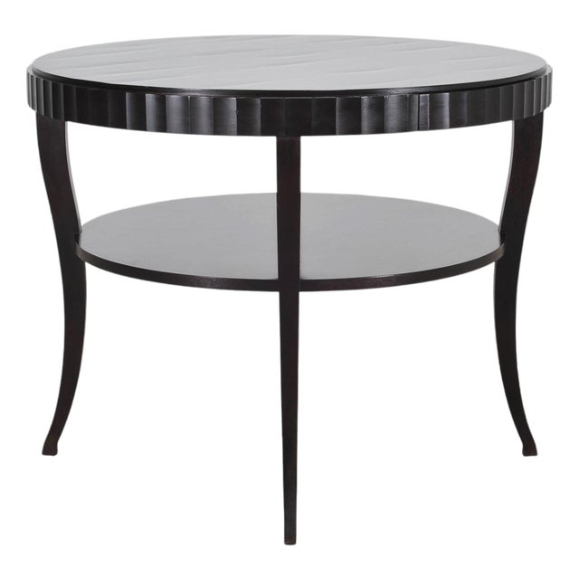 Barbara Baker for Baker Art Deco Walnut Fluted Center Table For Sale