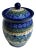 Maria Starzyk Blue Hand Painted Ceramic Jar For Sale