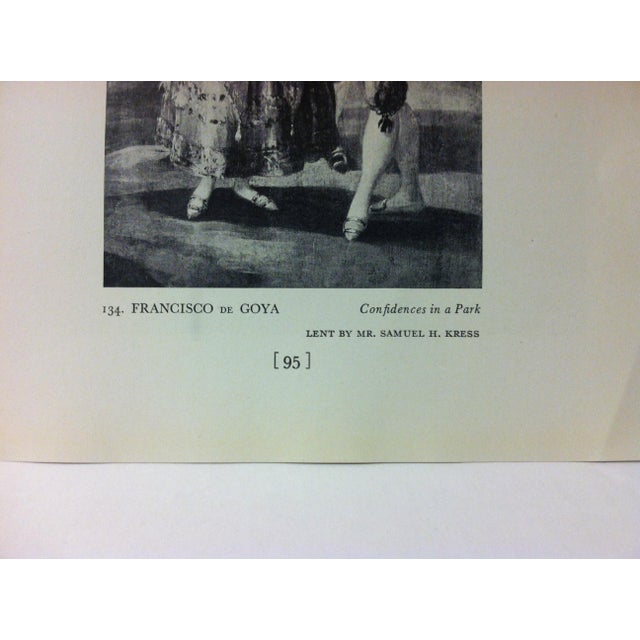 Circa 1940 "Confidences in a Park" by Francisco De Goya Masterpiece of