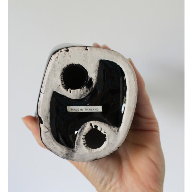 Black Vintage Postmodern Black Ceramic Figure For Sale - Image 8 of 8
