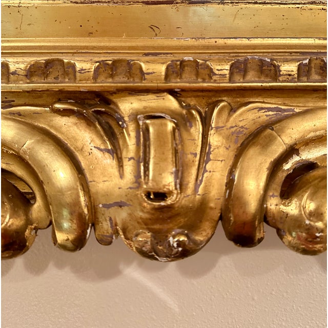 Venetian Sansovino Palatial Early Baroque Style Carved Giltwood Mirror. For Sale - Image 11 of 12