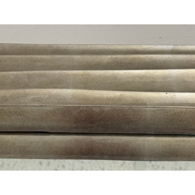 Custom Design Fluted Silver Finish Wall / Floor Mirror For Sale - Image 11 of 12